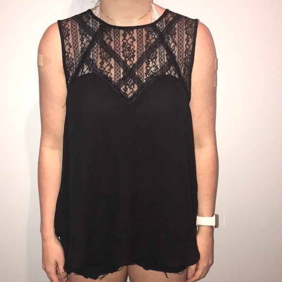 Black Lace Tank Top - Picture 1 of 1